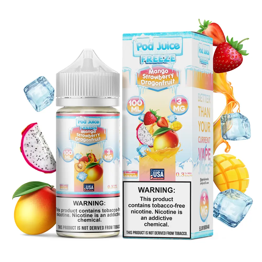 pod juice freeze 100ml strawberry dragonfruit e-liquid